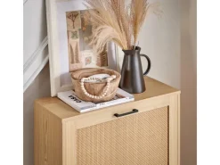 SoBuy Schuhkipper mit 3 Klappen Schuhschrank Schuhkommode Natur FSR155-N