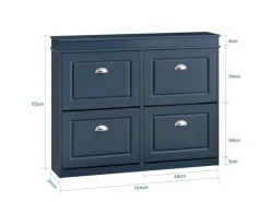 Online SoBuy Schuhschrank mit 4 Klappen Schuhkommode MDF Schuhregal 105x82x24cm Blau FSR79-B
