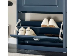 Online SoBuy Schuhschrank mit 4 Klappen Schuhkommode MDF Schuhregal 105x82x24cm Blau FSR79-B