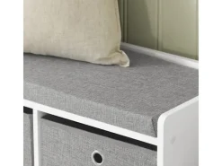 Best SoBuy Schuhtruhe mit Stauraum Sitzbank Schuhbank Weiß Holzwerkstoff FSR65-DG