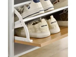 SoBuy Sideboard Küchenschrank Kommode Weiß/Natur 75x76x35cm FSB91-WN