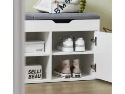 SoBuy Sitzbank mit 2 Sitzkissen und Stauraum PB Weiß FSR96-W