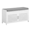 Clearance SoBuy Sitzbank mit Stauraum Schuhbank MDF Weiß 90cm FSR102-W