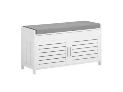 Clearance SoBuy Sitzbank mit Stauraum Schuhbank MDF Weiß 90cm FSR102-W