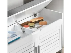 Clearance SoBuy Sitzbank mit Stauraum Schuhbank MDF Weiß 90cm FSR102-W