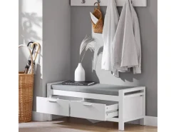 SoBuy Sitzbank mit Stauraum und 2 Schubladen MDF Weiß FSR74-W