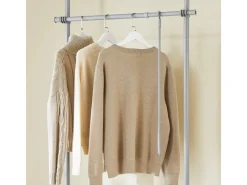 New SoBuy Teleskop Kleiderständer mit 4 Kleiderstangen Garderobenständer Grau KLS03-II-HG Hellgrau
