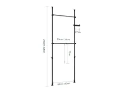 SoBuy Teleskop Kleiderständer mit 2 Kleiderstangen Garderobenständer FRG109-II-SCH