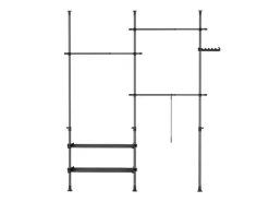SoBuy Teleskop Kleiderständer mit 3 Kleiderstange und 2 Ablagen Garderobenständer FRG34-II-SCH
