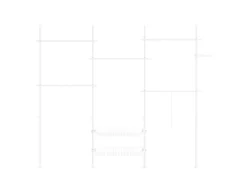 SoBuy Teleskop Kleiderständer mit 5 Kleiderstangen und 2 Körben Garderobenständer KLS04-II-W