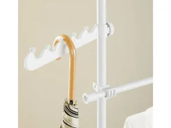 SoBuy Teleskop Kleiderständer mit 5 Kleiderstangen und 2 Körben Garderobenständer KLS04-II-W