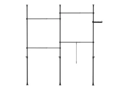 Outlet SoBuy Teleskop Kleiderständer mit 4 Kleiderstangen Garderobenständer KLS03-II-SCH Schwarz