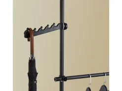 Outlet SoBuy Teleskop Kleiderständer mit 4 Kleiderstangen Garderobenständer KLS03-II-SCH Schwarz