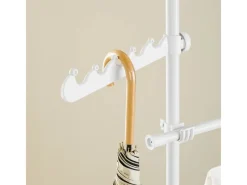 SoBuy Teleskop Kleiderständer mit 2 Kleiderstangen Garderobenständer FRG109-II-W Weiß