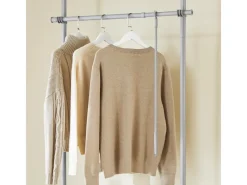 SoBuy Teleskop Kleiderständer mit 5 Kleiderstangen und 2 Körben Garderobenständer KLS04-II-HG