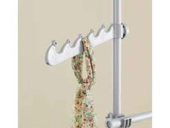 SoBuy Teleskop Kleiderständer mit 5 Kleiderstangen und 2 Körben Garderobenständer KLS04-II-HG