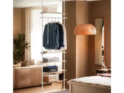 Clearance SoBuy Teleskopstange Kleiderständer mit 1 Kleiderstange und 5 Ablagen KLS15-WN