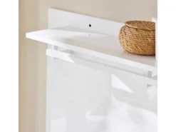 SoBuy Wandgarderobe Garderobenleiste mit Regal und Haken Garderobenpaneel für Flur FHK36-W