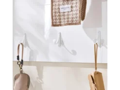 SoBuy Wandgarderobe Garderobenleiste mit Regal und Haken Garderobenpaneel für Flur FHK36-W