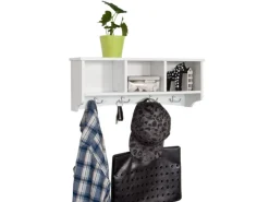 SoBuy Wandgarderobe Hängeregal Wandschrank mit 4 Haken FRG48-W