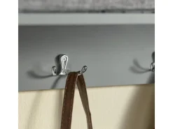 Best SoBuy Wandgarderobe mit 3 Körben und 5 Haken MDF Vlies Grau FRG282-HG