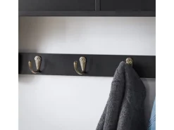 SoBuy Wandgarderobe mit 2 Schubladen und 5 Haken MDF Schwarz FRG178-SCH