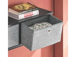 SoBuy Wandgarderobe mit 3 Körben und 5 Haken Holz Schwarz FRG282-SCH