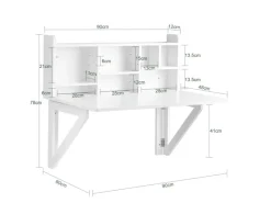 Online SoBuy Wandklapptisch mit integriertem Regal MDF Weiß FWT07-II-W