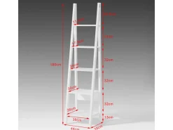 SoBuy Wandregal Badregal Leiterregal Standregal Bücherregal Weiß FRG101-W