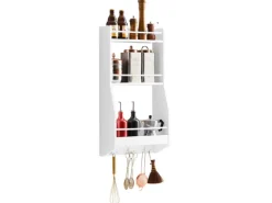 Best SoBuy Wandregal Gewürzregal Küchenregal mit 3 Ablagen Badregal KCR12-W Weiß