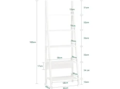 Hot SoBuy Wandregal Leiterregal Standregal Bücherregal Weiß FRG61-W