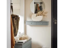 SoBuy Wandschrank Hängeregal Wandregal Wandgarderobe Hellgrau FRG43-HG