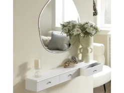 SoBuy Wandschrank mit 3 Schubladen Hängeschrank Weiß FRG43-L-W