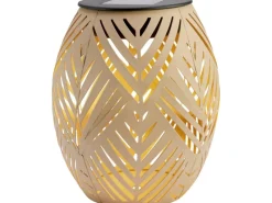 Sale Solar-Tischleuchte Blatt-Muster LED Ø 12,5 cm x 15 cm Sand