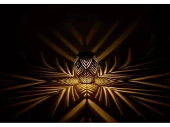 Sale Solar-Tischleuchte Blatt-Muster LED Ø 12,5 cm x 15 cm Sand