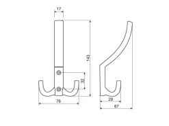 Online SOTECH Garderobenhaken JULIE I Lang Schwarz Matt
