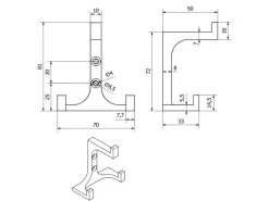 New SOTECH Garderobenhaken QUADRATO Höhe 81 mm x Breite 70 mm Schwarz Matt Aus Zinkdruckguss