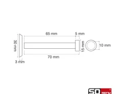 Hot SOTECH Garderobenhaken TALEA Ø10 mm Ø15 mm Länge 70 mm Edelstahl Schwarz Matt