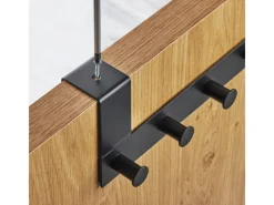 Discount SOTECH Türgarderobe LINEA II Edelstahl mit 6 Haken für 40 mm Türen Ohne Falz Schwarz Matt