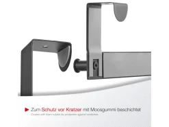 Discount SOTECH Türgarderobe LINEA II Edelstahl mit 6 Haken für 40 mm Türen Ohne Falz Schwarz Matt
