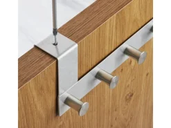 SOTECH Türgarderobe LINEA II Edelstahl mit 6 Haken für 40 mm Türen Ohne Falz