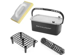 STAHLWERK Fliesenwaschset 4 teiliges Fliesenleger Waschset mit 12 Liter Eimer