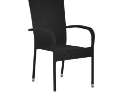 Stapelstuhl Soncor Polyrattan Stahl Schwarz