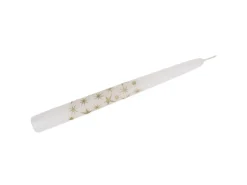 Steinhart Spitzkerze Glitzersterne 24 x 2,4 cm Weiß