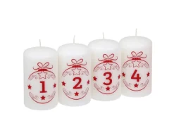 Steinhart Stumpenkerze Advent Balls 1 - 4 Ø 5,7 cm x 10 cm 4er Riegel
