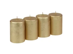 Steinhart Stumpenkerze Rustic-Glanz Ø 5,8 cm x 8 cm 4er-Pack