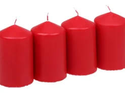 Clearance Steinhart Stumpenkerzen Ø 57 mm x 100 mm 4er Pack Rubin