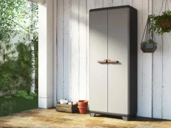 Sale Keter Stilo Kunststoffschrank hoch Grau-Schwarz