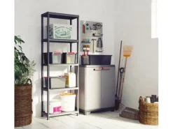 Sale Keter Stilo Kunststoffschrank niedrig Grau-Schwarz