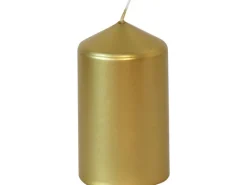 New Steinhart Stumpenkerze getaucht Gold 10 cm
